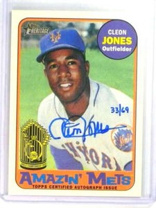 2018 Topps Heritage Amazin' Mets Cleon Jones autograph auto #D33/69