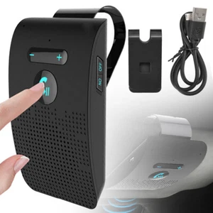 NEW Wireless Car Bluetooth Handsfree Car Kit Speaker Phone Sun Visor Clip Black - Picture 1 of 13