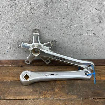 Juego de bielas vintage Sugino GT 170 mm Old School BMX doble 110 BCD 1980s aleación Foto 1 de 4
