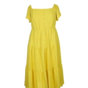 NEU gelbes Lane Bryant fließendes Midikleid Kurzarm Größe 16 - Bild 1 von 7