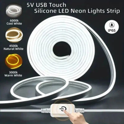 1M-3M 5V USB Touch Sensor LED Neon Light Strip Dimmable Waterproof Flexible lamp - image 1 of 4