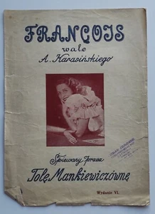 Vintage Polish sheet music Dance  walc Francois Tola Mankiewiczowna - Zdjęcie 1 z 5