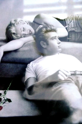 Marilyn Monroe James Dean Icons Art Print 36in x 24in large wall poster - Image 1 of 4