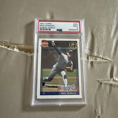 1991 Topps Desert Shield #631 MIKE MORGAN PSA 9 DODGERS - Image 1 of 2
