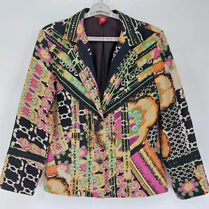 Sandy Starkman Boho Jacke Gr. XL Mehrfarbig Blumen Whimsigoth Maximalismus - Bild 1 von 8