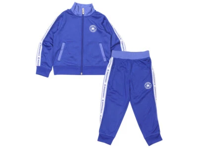 Conjunto de 2 piezas de chándal chaqueta/pantalones azul Converse con logotipo CT para niños pequeños Foto 1 de 2