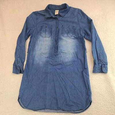 Faded Glory Shirt Dress Womans Medium (8-10) Blue Chambray Denim Jean Style - Image 1 of 4