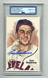 LOU BOUDREAU GEM MINT 10 PSA/DNA SIGNED PEREZ STEELE POST CARD - SUPERB!! - Picture 1 of 1