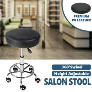 New Hairdressing Salon Chair Round PU Equipment Swivel Lift Stool Barber Beauty - Picture 1 of 9