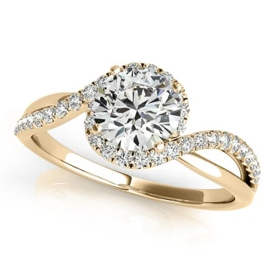 3/4 Carat Halo Diamond Engagement Ring In 14k Yellow Rose & White Solid  Gold - Image 1 of 4