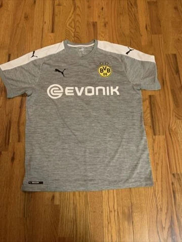 Puma 2017/18 Dortmund Pulisic Jersey Gray 3rd Kit #22 Men's Size Large Cover