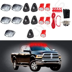 5x Smoke Cab Roof Running Marker Lights Red LED Fit Ford F-250 F-350 Super Duty - Picture 1 of 11
