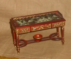 Jiayi, exclusiver Tisch, Beistelltisch braun bemalt, Miniatur 1:12-Puppenhaus - Picture 1 of 1