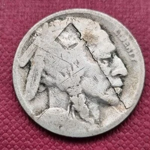 1918 Buffalo Nickel 5c Lamination ERROR Circulated #47066 - Picture 1 of 2
