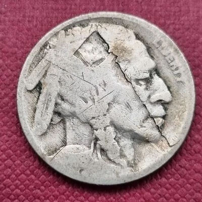1918 Buffalo Nickel 5c Lamination ERROR Circulated #47066 - Image 1 of 2