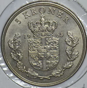 Denmark 1965 Fredrick IX 5 Kroner 290958 combine shipping - Picture 1 of 2