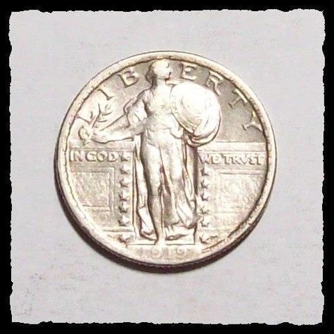 1919-P   STANDING LIBERTY QUARTER  Bright AU   #18D7 Cover