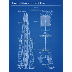 Ferris Wheel Fairground Amusement Side 1920  Patent Wall Art Canvas Print 18X24 - Bild 1 von 5