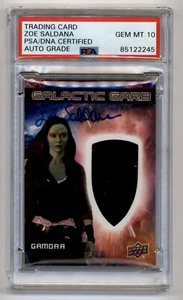 Parche Galáctico UD MARVEL Guardianes de la Galaxia Auto Gamora Zoe Saldana PSA 10 - Imagen 1 de 2