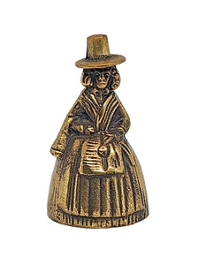 Vintage Peerage England Brass Bell – Puritan Woman Colonial Figural Bell - Picture 1 of 6