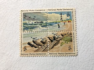 2 Cent.  1972 #1448-1451. Nationalparks Centennial Cape Hatteras 4er Block - Bild 1 von 2