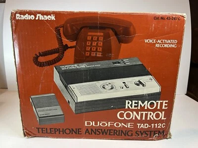 Vtg 1985 Radio Shack Duofone TAD-112C Remote Control Phone Answering System Box - Image 1 of 4