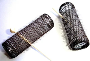 Hair styling brush rollers & pins hair curlers 7/8" x 3" bristles (12 rollers) - Picture 1 of 12