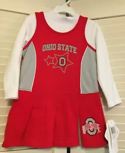 OHIO STATE BUCKEYES CHEERLEADER 2 Piece Outfit Dress & Turtle Neck Shirt 3T NEW - Picture 1 of 3