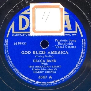 Decca Band w/ The American Eight 78 God Bless America / My Own United States 2G - Picture 1 of 4