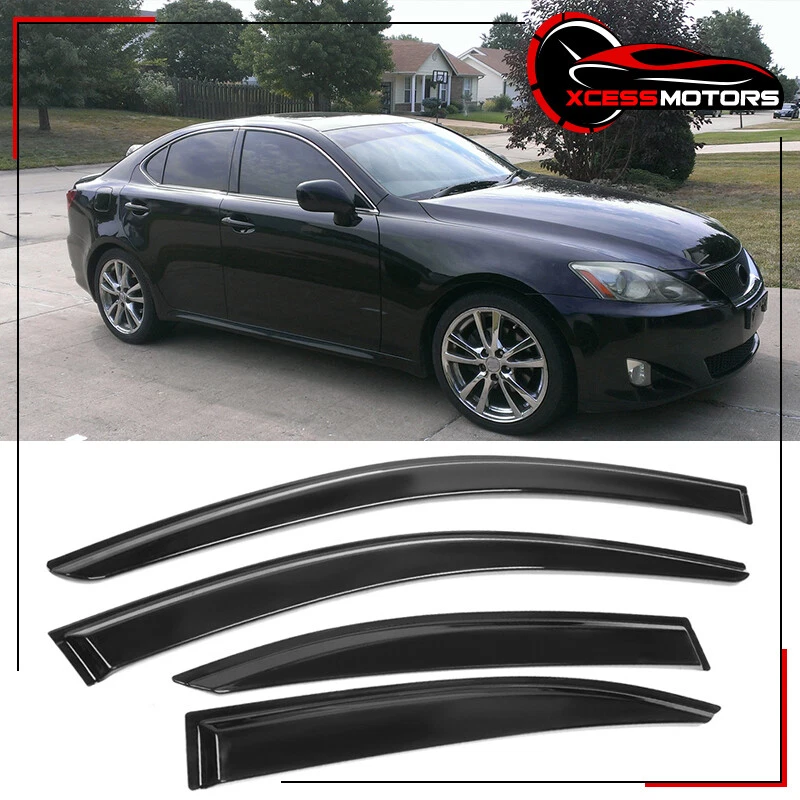 Se adapta a 06-13 Lexus IS250 IS350 08-14 IS F Viseras de ventana lateral Deflectores de lluvia 4 piezas Foto 1 de 4