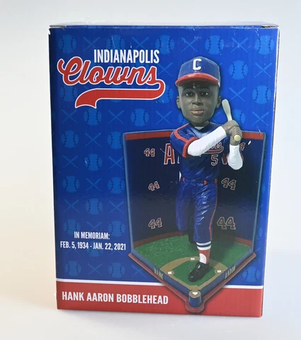 Bobblehead Museum Hank Aaron Indianapolis Clowns 288/755 Bobblehead In Box Cover