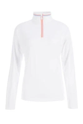 Nuevo con etiquetas Fera Skiwear para mujer 1/2 cremallera blanca talla mediana Top, precio de venta sugerido por el fabricante 115,00 USD Foto 1 de 4