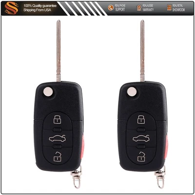 2 Remote Car Key Fob for Audi S4 2000 2001 2002 2003 2004 2005 MYT8Z0837231 Foto 1 de 4