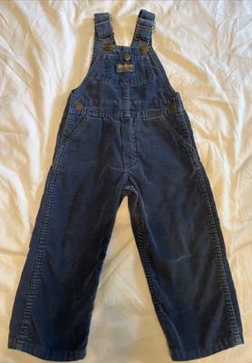 Mono Vestbak OSHKOSH Vintage Años 80 Azul Oscuro Pana Talla 4T Hecho en EE. UU. Foto 1 de 4