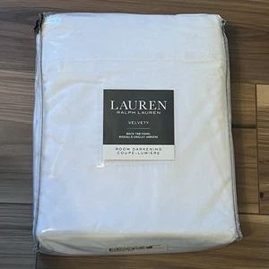 1X Lauren Ralph Lauren samtige Rückenlasche Panel Raumverdunkelung Winter weiß Drapierung - Bild 1 von 7