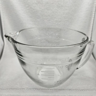 Anchor Hocking 8 tazas 2 cuartos taza medidora batería cuenco vidrio 88 EE. UU. 17 Foto 1 de 4