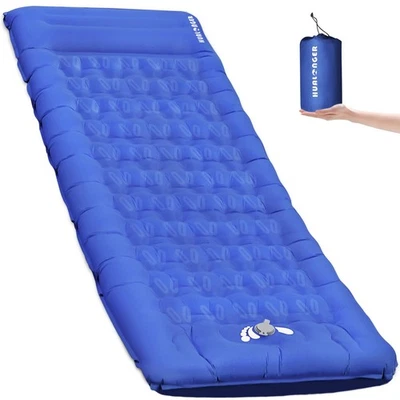 HUALONGER Camping Sleeping Pad,5.5" Extra Thick Inflatable Sleeping Pads Sapphire Blue