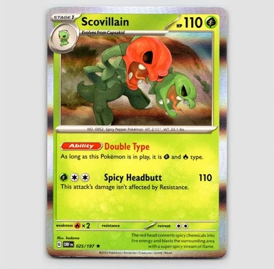 Scovillain (Holo) -  025/197 - Rare NM SV03: Obsidian Flames Single - Image 1 of 2