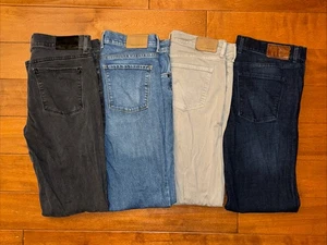 Lote de 4 Jeans Mott & Bow Para Hombre 36x34 Rectos Ajustados Elastizados Denim Azul Negro Gris - Imagen 1 de 24