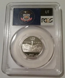 2007 S Silver Utah State Quarter Proof PR69 DCAM PCGS Flag Label - Picture 1 of 2