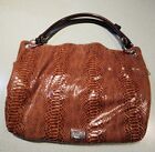 Beijo Couture Brown Snakeskin Reversible To Multi-Color Hobo Purse, SEE PICS