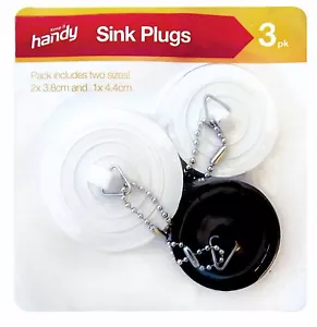 3 WASCHBECKEN BADEWANNE GUMMISTÖPSEL WASCHRAUM UNIVERSAL STOPFEN KÜCHE WASCHBECKEN - Bild 1 von 1