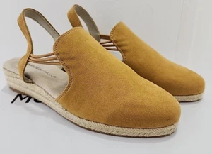 Monroe & Main womens slingback espadrille wedge sandal shoe size 7 M tan NEW - Picture 1 of 8