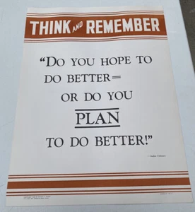 Vintage Insprational Double-Sided Posters 1950’s-60’s “Think & Remember”NEW RARE - Picture 1 of 5