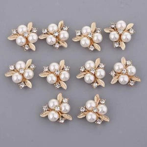 10pcs Rhinestone Buttons Embellishment for Bridal Headdress - Picture 1 of 5