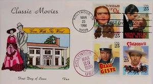 VAN NATTA CLASSIC MOVIES GONE WITH THE WIND HAND PAINTED HP FIRST DAY COVER FDC - Picture 1 of 1