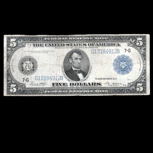 CA 1914 $5 Five Dollars Federal Reserve Note Chicago, VF, 84912 - Picture 1 of 6