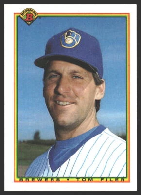 Tom Filer #385 1990 Bowman Milwaukee Brewers - Image 1 of 2
