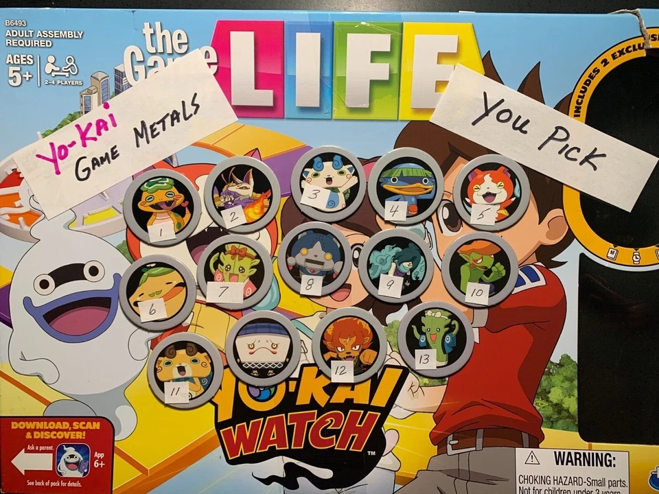 Game Of Life   YO KAI WATCH   You Pick   Game Medals  2015   Game Replacement - Image 1 of 2