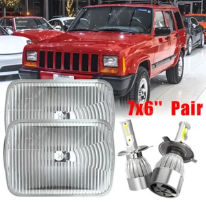 7x6" 5x7" LED Headlights Lamp Sealed Hi/Lo Beam For Jeep Cherokee XJ 1984-2001 S - Picture 1 of 15